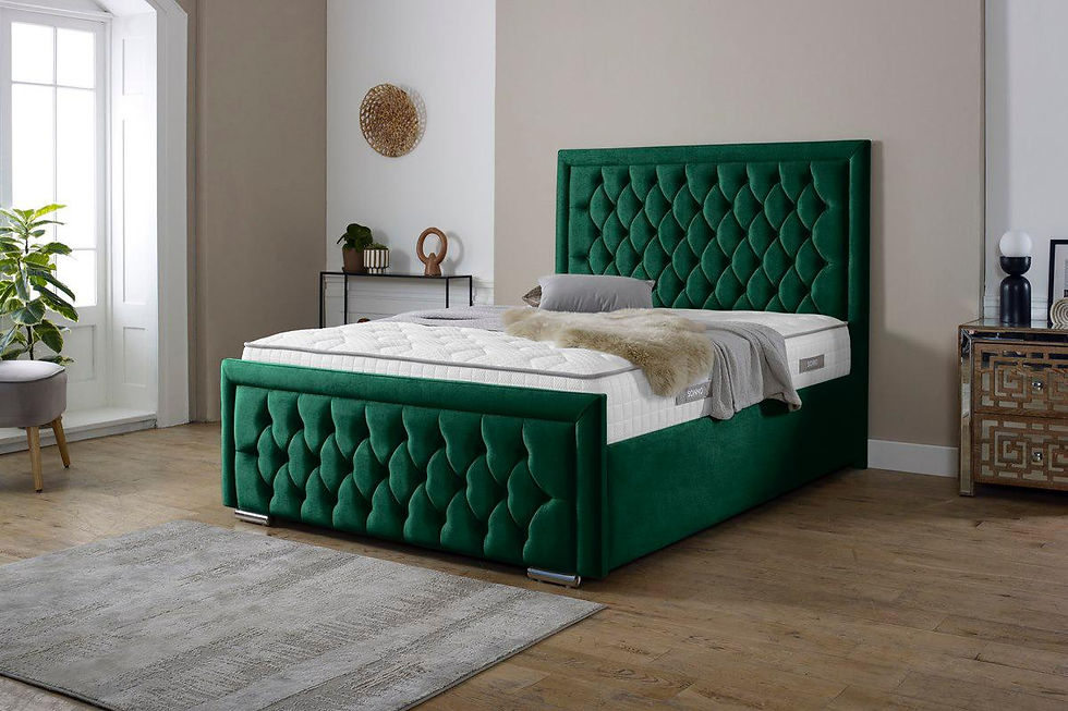 Thumbnail: Hilton Plush Velvet Frame Bed