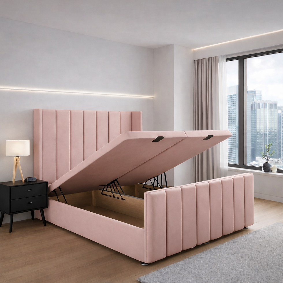 Thumbnail: Gio Wing Ottoman  Storage Luxury Divan + Memory Sprung Mattress