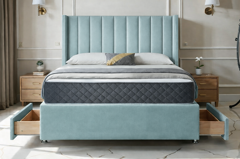 Thumbnail: Rio Plush Wingline Divan Bed & Full Memory Foam Mattress