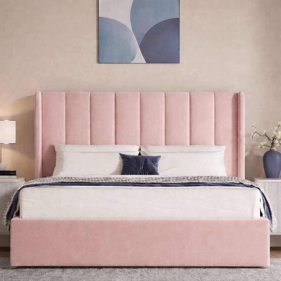 Thumbnail: Winged Platform Low Divan Style & Memory Sprung Mattress + Storage Options