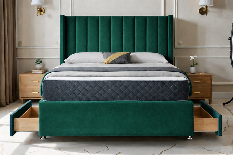 Thumbnail: Rio Plush Wingline Divan Bed & Full Memory Foam Mattress