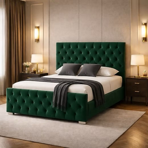Thumbnail: Oasis Plush Buttoned Luxury Bed Frame & FREE Mattress Deal