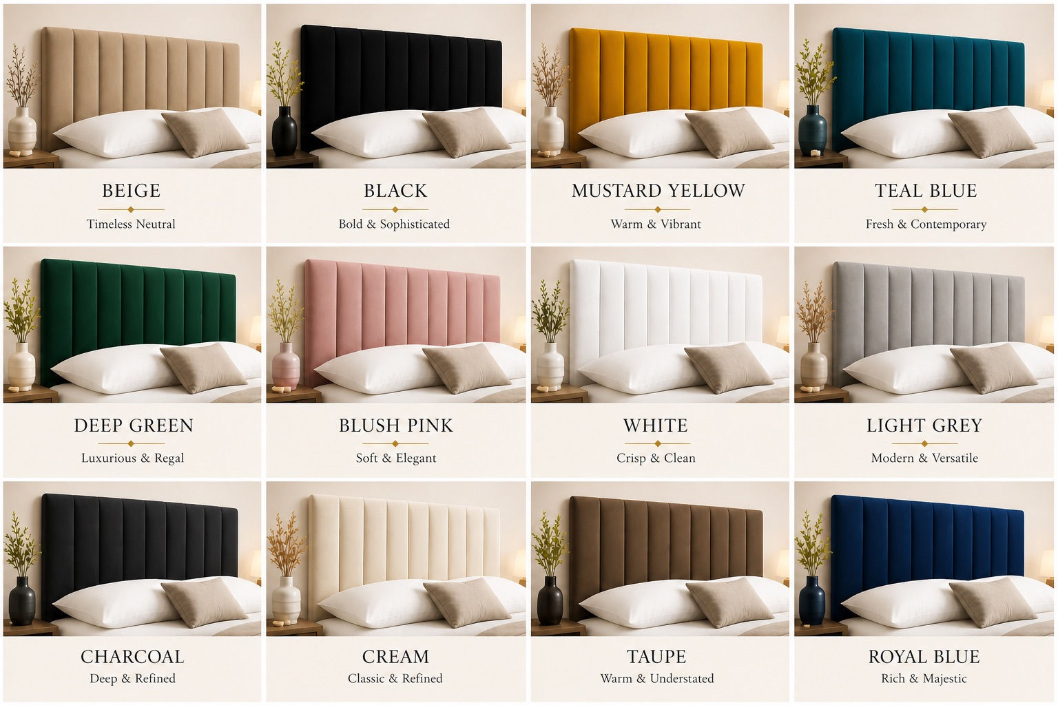 GIO PANEL HEADBOARD FOR DIVAN BED - ALL SIZES