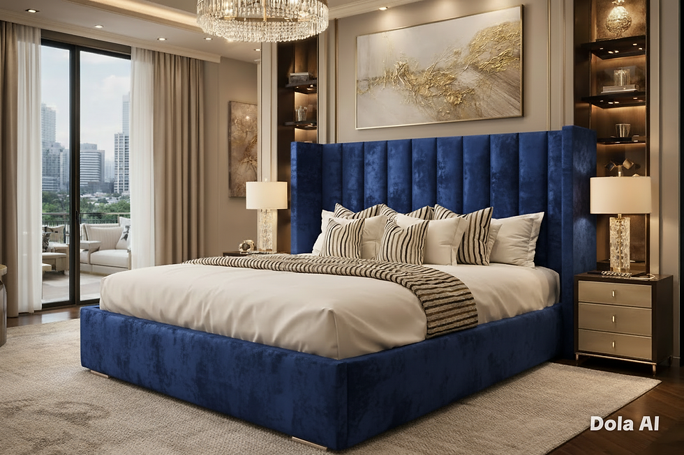 Thumbnail: Pure Wingback Bed Frame +  Memory Foam Sprung mMattress