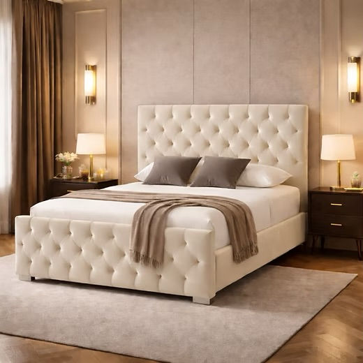 Thumbnail: Oasis Plush Buttoned Luxury Bed Frame & FREE Mattress Deal
