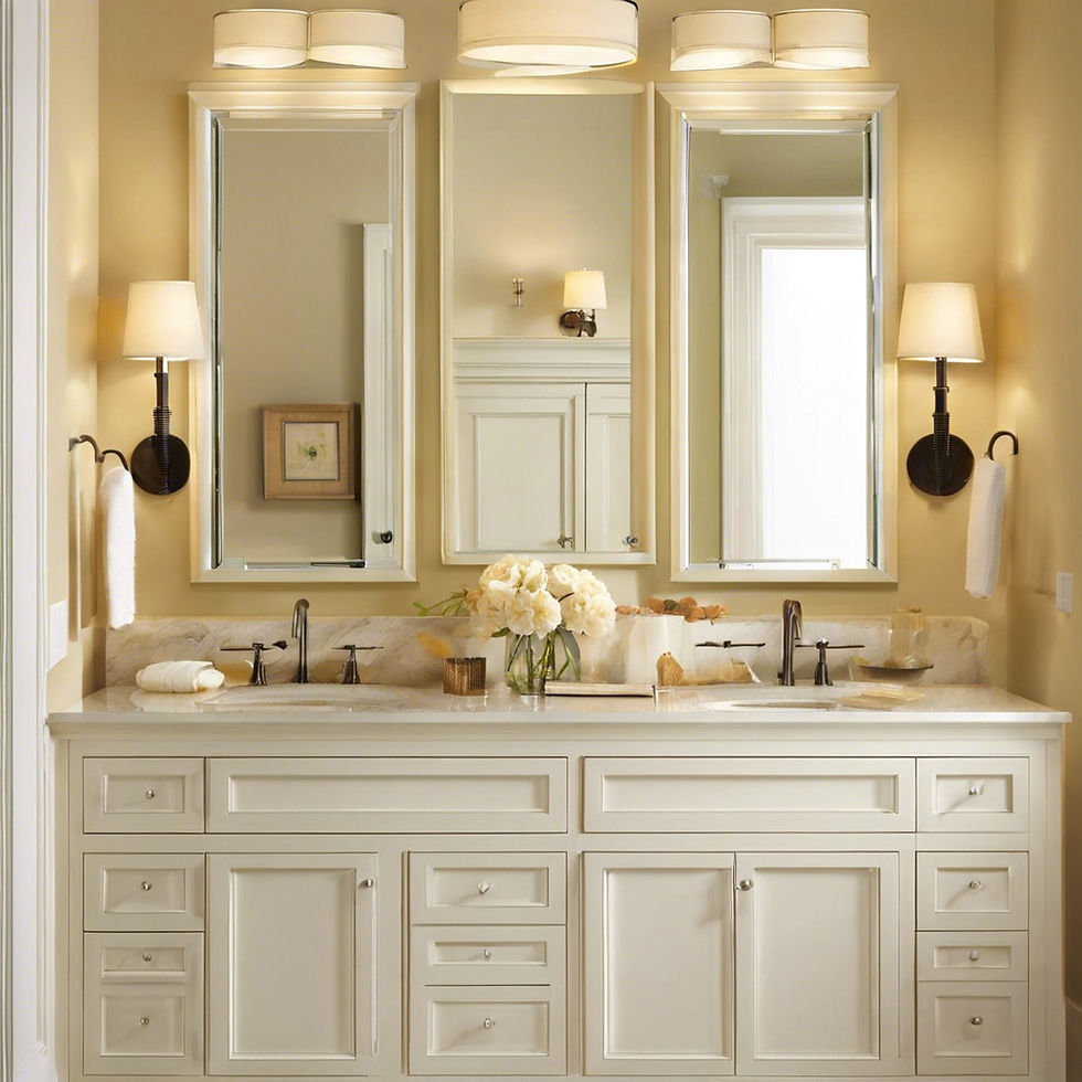 Consider wall-mounted sconces for a space-saving lighting solution. Sconces can be placed at eye level on either side of the mirror, providing even lighting without taking up valuable counter space.Wall-Mounted Sconces: Consider wall-mounted sconces for a space-saving solution.