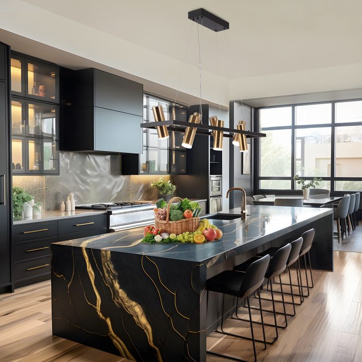 Gold Kitchen Island