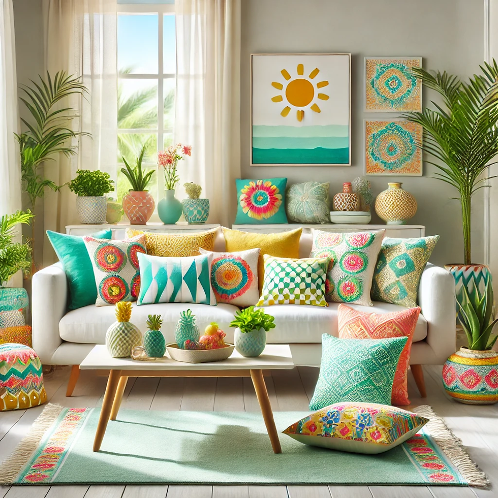 Colorful Throw Pillows - Summer Decor Idea
