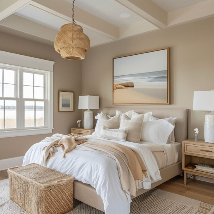 White and Light Neutrals panelling in bedroom for best elegent interior design look