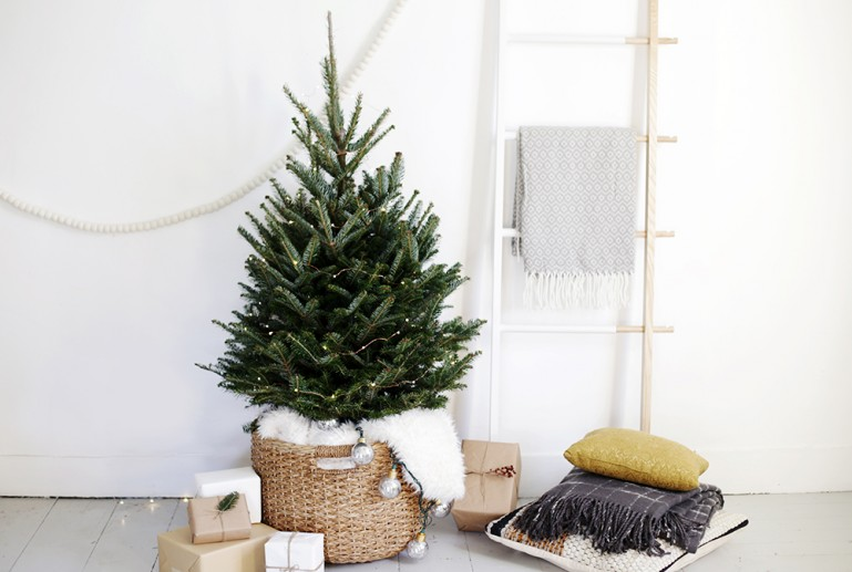 Christmas Tree in a Basket Easy Christmas Decorations Ideas