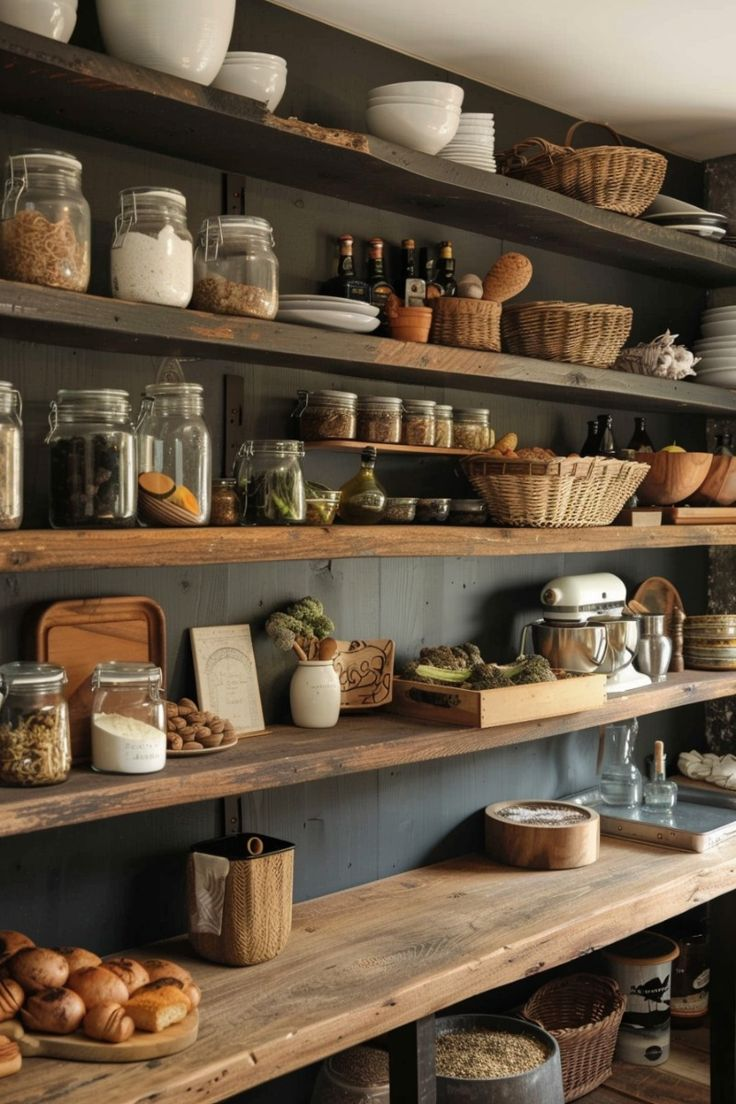 Open Shelving Vintage Kitchen Decor