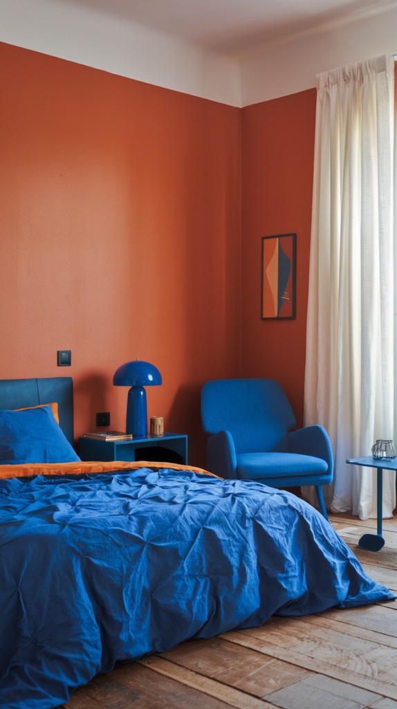 Incorporating Blue and Orange into Your Bedroom Decor