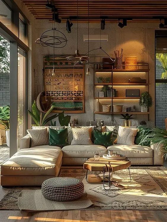 Earthy Colors Boho Chic Interior Design