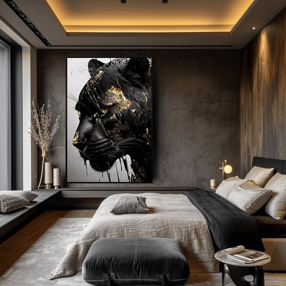 Black Artwork Frames Luxury Black Bedroom