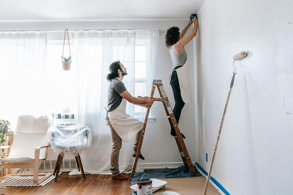 two peoples are deeply cleaing their home for selling home in market