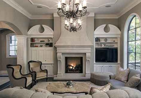 Farmhouse Vaulted Ceiling Living Room