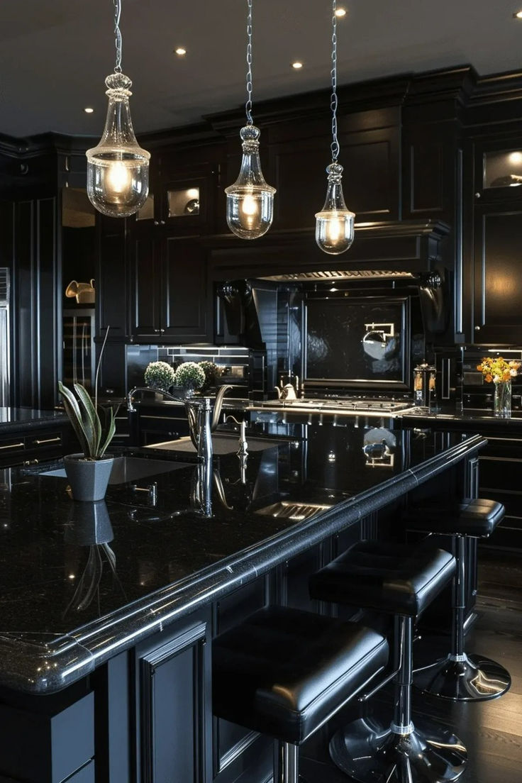Black Island Kitchen Ideas