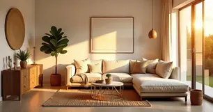 A cozy living room with soft white painted walls, a polished wood coffee table, and a warm throw blanket draped over a couch, creating a welcoming sanctuary.