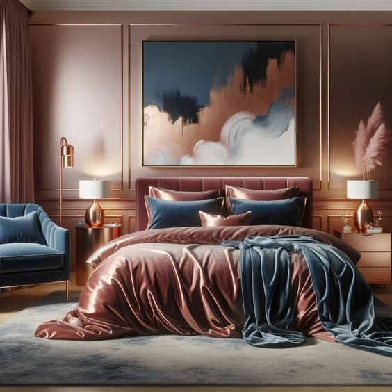 Rich Color Palette Luxury Bedroom Decor