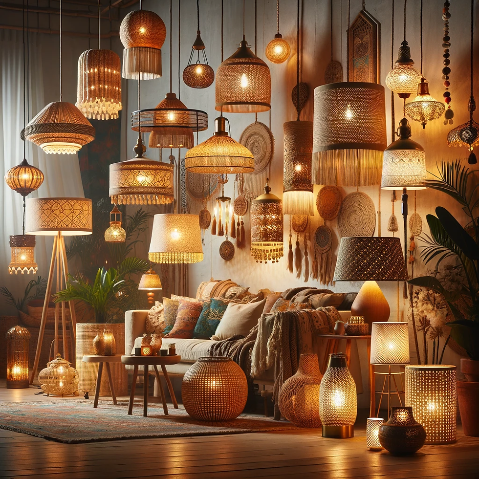 Layered Lighting Boho Interior Design