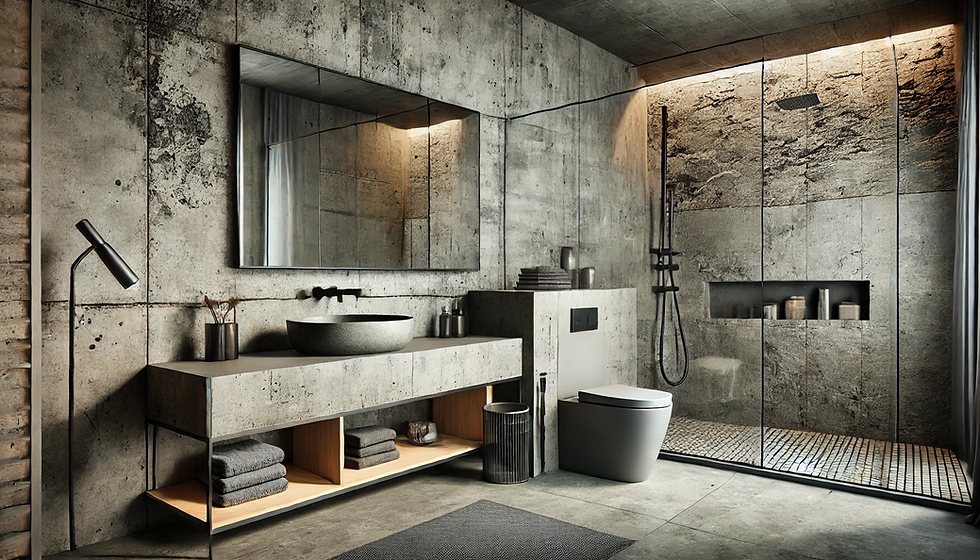 Stone and concrete - men's bathrom