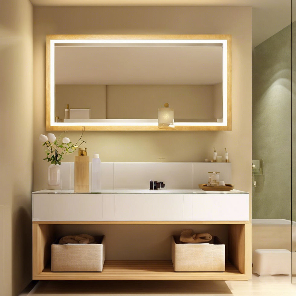 Incorporate lighting directly into the mirror frame. This modern design eliminates shadows on the face and is perfect for grooming or applying makeup.