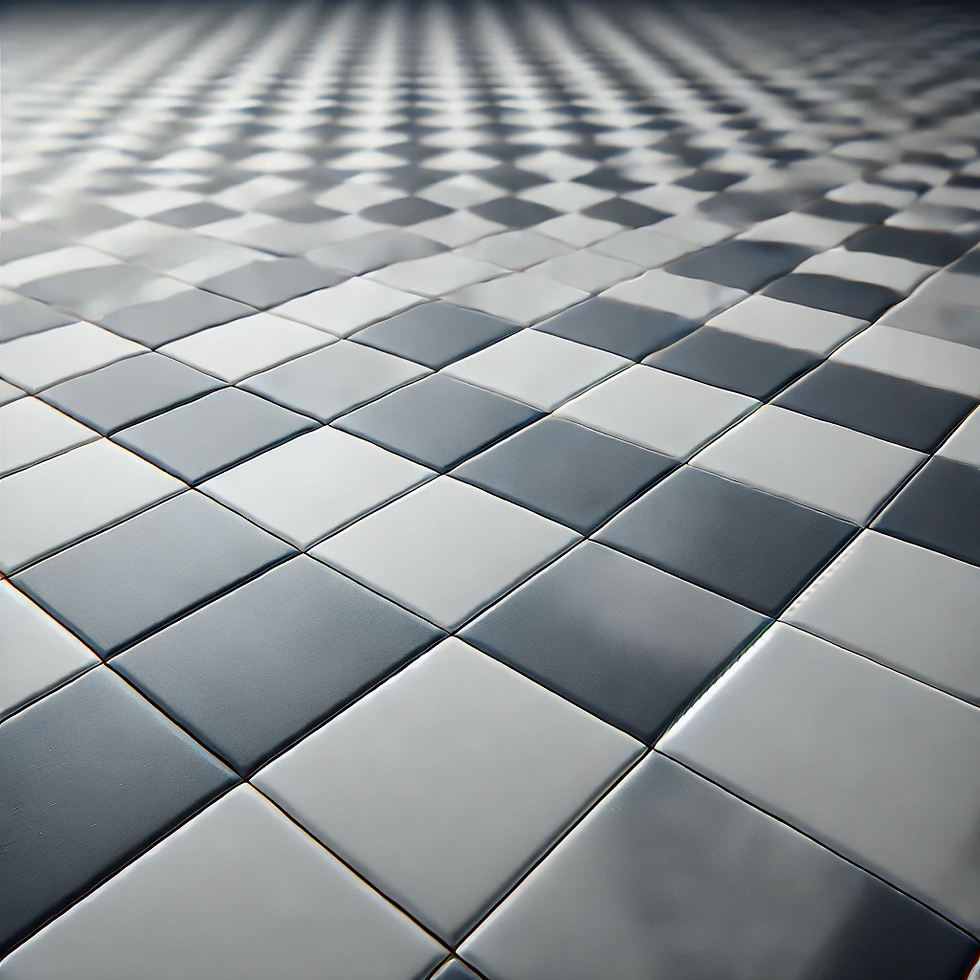 Gray and White Checkered Floor: Gray and White Bathroom Design
