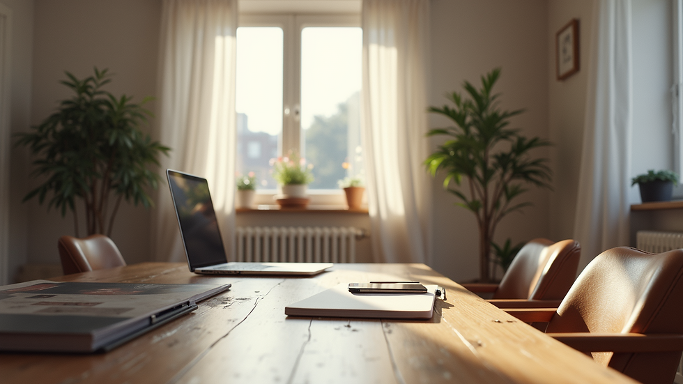 Eye-level view of a beautifully staged home office