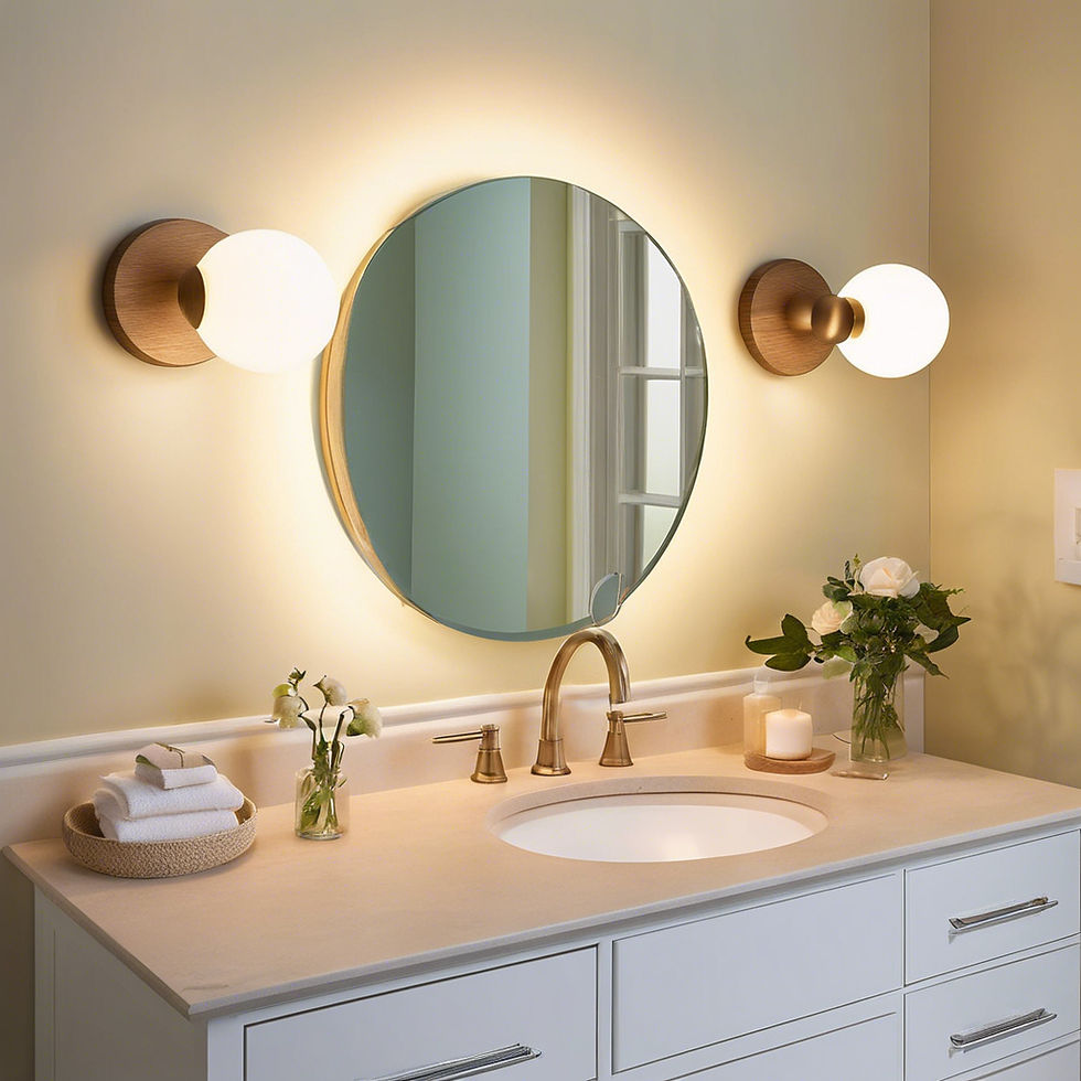Use spherical or globe-shaped shades for a softer, diffused light. Globe shapes are timeless and provide a well-balanced light that reduces harsh shadows, making them perfect for vanity lighting.