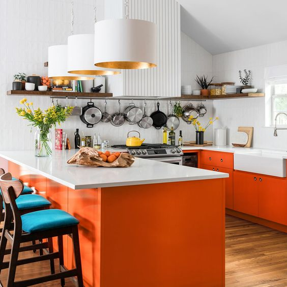 Orange Ceiling Orange Kitchens