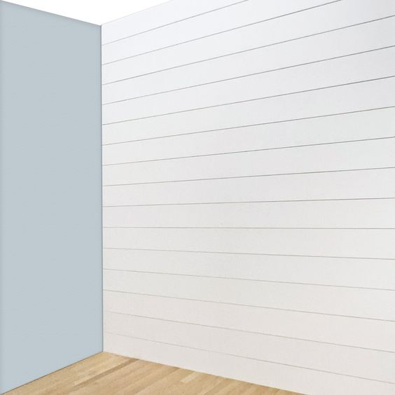 White Shiplap Walls: Gray and White Bathroom Design