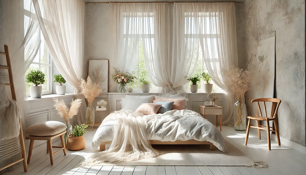 Airy Bedroom Linens Summer Decor