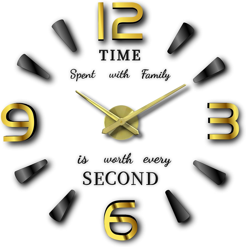 The image shows a modern kitchen with a large black clock, adding style and function, perfect for "Kitchen Clocks to Elevate Your Culinary Space