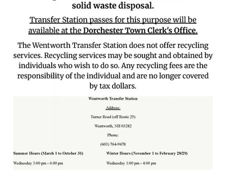 NOTICE: New Transfer Station for Dorchester
