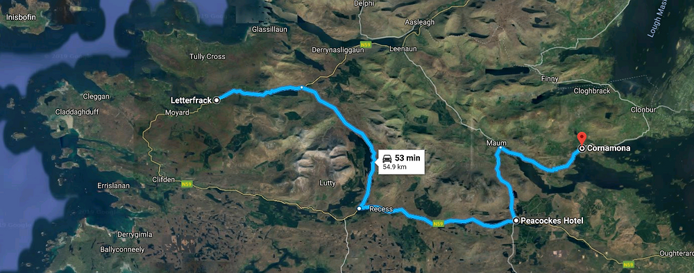 Dunhill Waterford -> then Corr na Móna to Letterfrack, Co. Galway