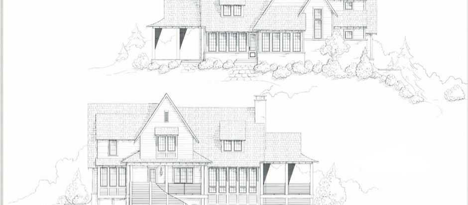 Sketch of custom home