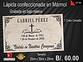 Lapida de Mármol grabada bajo relieve