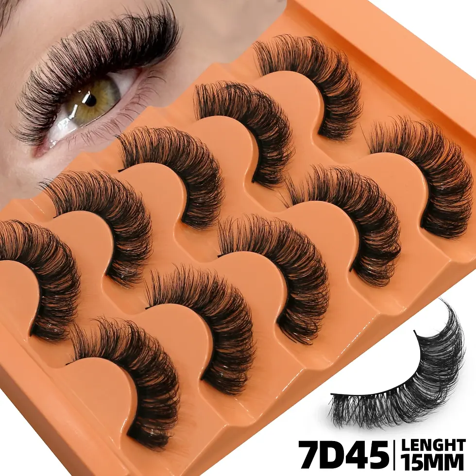 Thumbnail: Fluffy Eyelashes 5 Pairs 8D Volume False Lashes Russian Strip Lashes Extensions