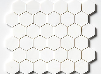Snow White Polished Hexagon 2 Marble Mosaic.jpg