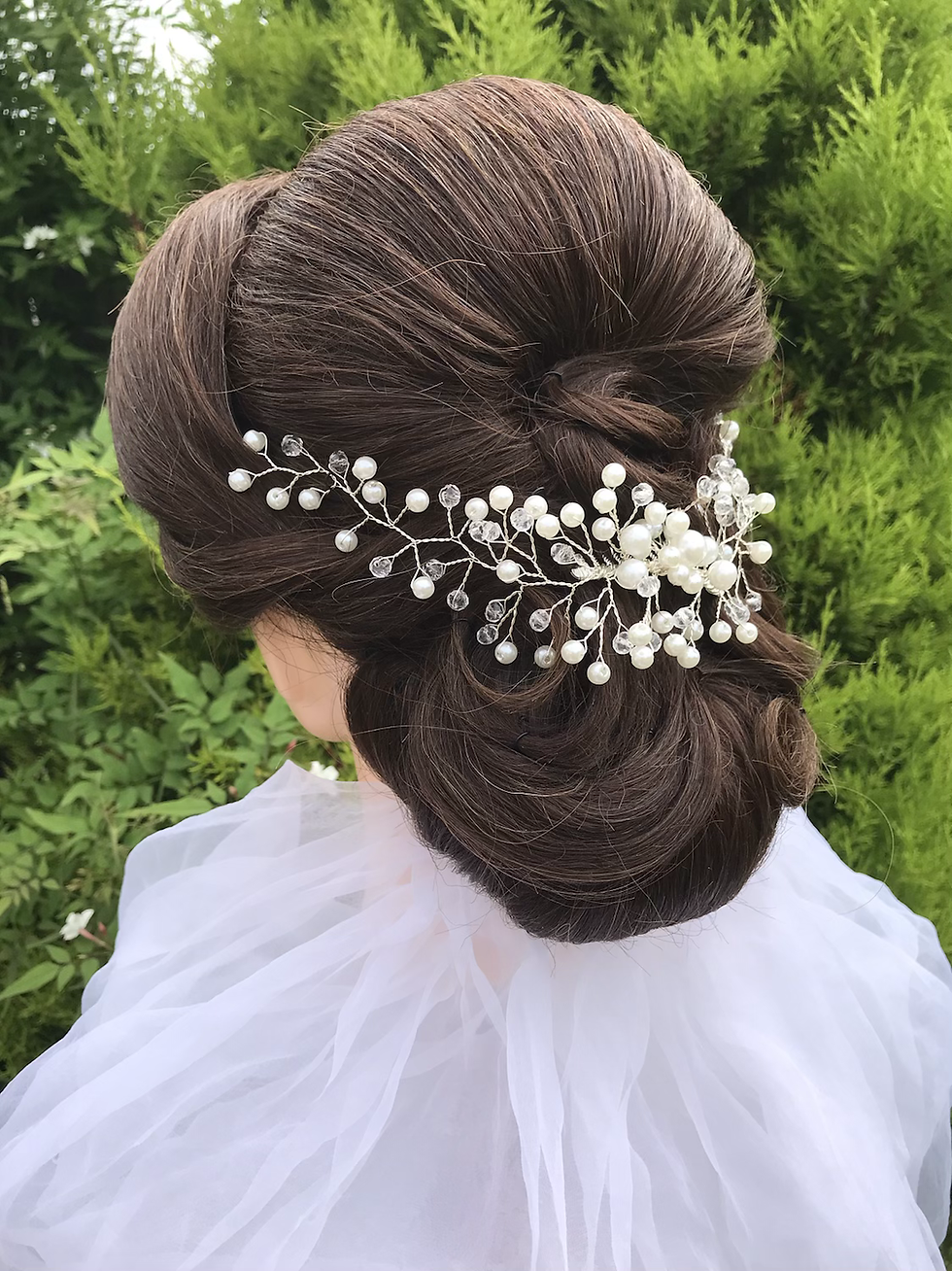 bridal hair low bun