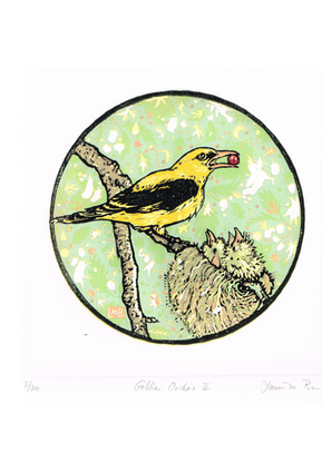 Golden Orioles II, 9 color reduction print