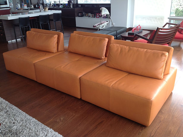 Modulos de sofa, Sofa por modulos en cuero, Sofa en cuero