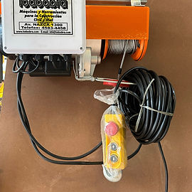 Aparejo eléctrico 500/1000kg c/40mts de telecomando y 25mts de cable de acero
