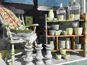 A view of Source for the Goose shop, showing shabby chic, vintage items for sale