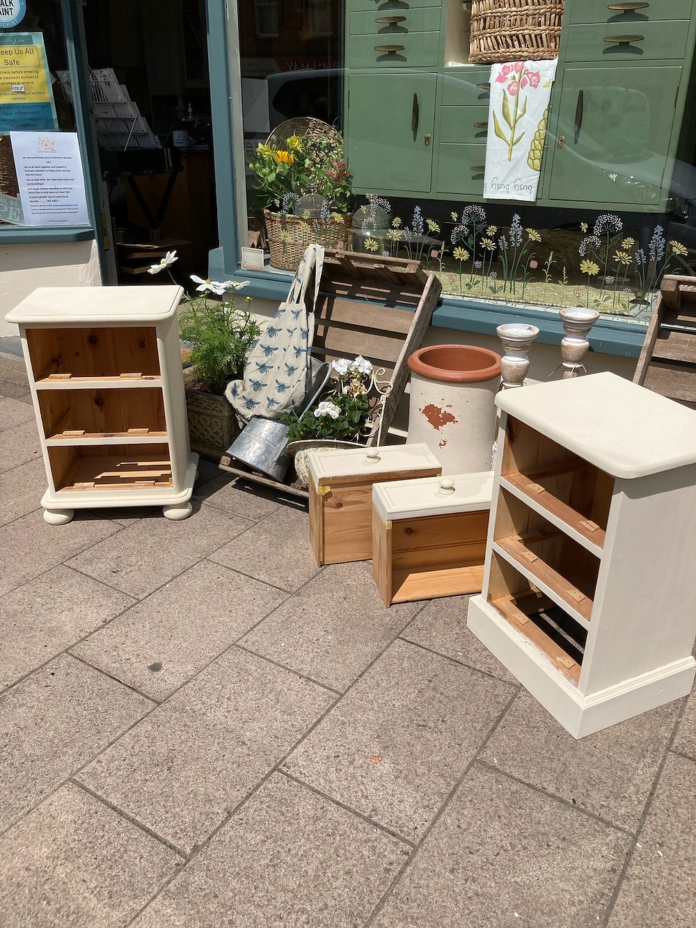 Bedside cabinets painted in Annie Sloan Old Ochre Chalk Paint
