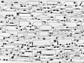 Motorway madness in black and white