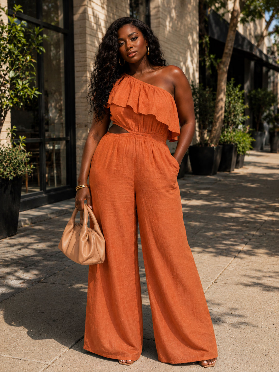 Samantha Jumpsuit (Orange Is a little lighter)