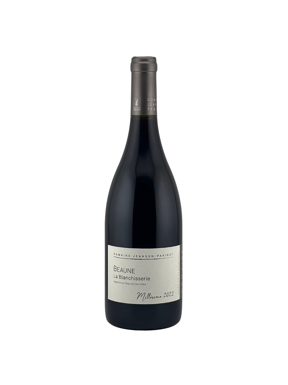 Bouteille de vin rouge Beaune la Blanchisserie 2022 du domaine Jeanson-Parigot vue de face.