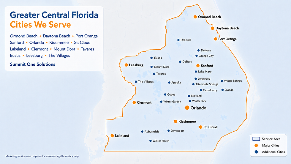 Summit One Service Area Map