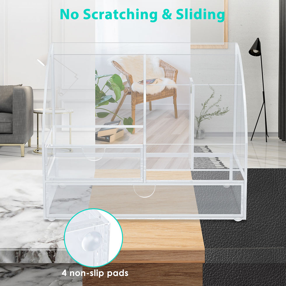 Thumbnail: Clear Desk Organizer with 2 Drawers